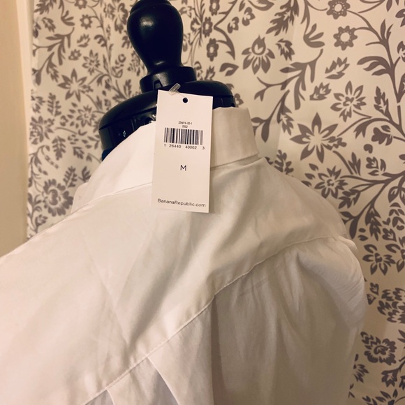 NWT Banana Republic white cotton blouse Size M - Picture 2 of 5